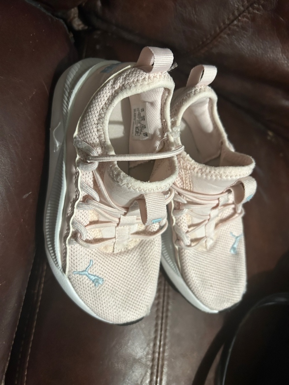 Puma Kids Light Pink Slip-On Knit Sneakers